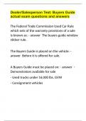 Dealer&sol;Salesperson Test&colon; Buyers Guide actual exam questions and answers