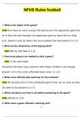 NFHS Rules football Questions and Answers (2024 / 2025) Updated Latest (Verified Answers)