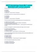 ASCP Hematology Exam-MLT update 2024&sol;2025 with correct answers