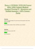 Exam 4: NUR209 / NUR 209 (Latest 2024 / 2025 Updates STUDY BUNDLE WITH COMPLETE SOLUTIONS) Medical-Surgical Nursing II | Questions and Verified Answers | 100% Correct | Grade A – Fortis