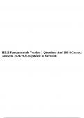 HESI Fundamentals Version 1 Questions And 100%Correct Answers 2024/2025 (Updated & Verified).