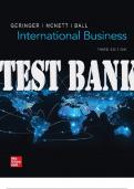 International Business 3rd Edition by Michael Geringer and Jeanne&lowbar;TEST BANK