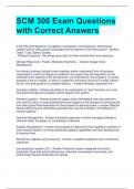 SCM 300 Exam Questions with Correct Answers