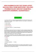 HESI PHARMACOLOGY EXIT EXAM LATEST  2022-2023 REAL EXAM QUESTIONS / 2022-2023 PHARMACOLOGY HESI EXIT EXAM REAL  EXAM WITH ANSWERS | GUARANTEED A VERSION 1
