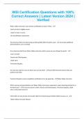 WSI Certification Questions with 100&percnt; Correct Answers &vert; Latest Version 2024 &vert; Verified