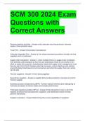 SCM 300 2024 Exam Questions with Correct Answers 