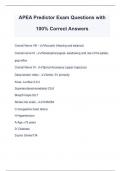 APEA Predictor Exam Questions with 100% Correct Answers