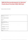 NURS 552 Pharmacotherapeutics for Advanced Practice Nurse Prescribers 2023&sol;2024 Exam