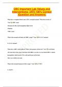 CBC Important Lab Values and  Interventions- [ATI] 100% Correct  |Question and Answers|