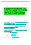ATI EXAM 20232024 EXAM WITH  QUESTIONS AND WELL VERIFIED  ANSWERS [GRADED A+] actual  exam 100% NEW!!!NEW!!NEW!!