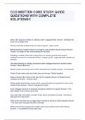 CCO WRITTEN CORE STUDY GUIDE QUESTIONS WITH COMPLETE SOLUTIONS&excl;&excl;