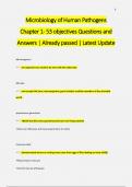Microbiology of Human Pathogens  Chapter 1- 53 objectives Questions and  Answers | Already passed | Latest Update