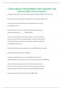 Claims Adjuster Final Multiple-Choice Questions And Answers 100&percnt; Correct Answers