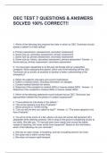 OEC TEST 7 QUESTIONS & ANSWERS SOLVED 100% CORRECT!!