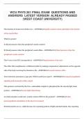 WCU PHYS 261 FINAL EXAM  QUESTIONS AND ANSWERS  LATEST VERSION  ALREADY PASSED  (WEST COAST UNIVERSITY)