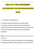 WGU C213&period; PRE-ASSESSMENT ACCOUNTING FOR DECISION MAKERS PVAC Questions and Answers &lpar;2024 &sol; 2025&rpar; Updated Latest &lpar;Verified Answers&rpar;