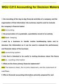 WGU C213 Accounting for Decision Makers 2024 Questions and Answers &lpar;2024 &sol; 2025&rpar; Updated Latest &lpar;Verified Answers&rpar;