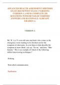 ADVANCED HEALTH ASSESSMENT MIDTERM  EXAM 2024 NEWEST EXAM 2 VERSIONS  &lpar;VERSION A AND B&rpar; COMPLETE 250  QUESTIONS WITH DETAILED VERIFIED  ANSWERS AND RATIONALE &sol;ALREADY  GRADED A&plus;
