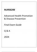 (Capella) NURS6206 Advanced Health Promotion & Disease Prevention Final Exam Guide Q & A 2024.