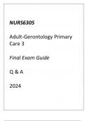 (Capella) NURS6305 Adult Gerontology Primary Care 3 Final Exam Guide Q & A 2024.