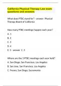 California Physical Therapy Law exam questions and answers