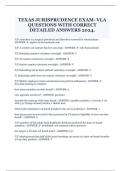 TEXAS JURISPRUDENCE EXAM- VLA QUESTIONS WITH CORRECT DETAILED ANSWERS 2024.