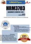 HRM3703 Assignment 6 (COMPLETE ANSWERS) Semester 1 2024 - DUE 29 May 2024