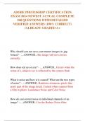 ADOBE PHOTOSHOP CERTIFICATION  EXAM 2024 NEWEST ACTUAL COMPLETE  200 QUESTIONS WITH DETAILED  VERIFIED ANSWERS &lpar;100&percnt; CORRECT&rpar;  &sol;ALREADY GRADED A&plus;