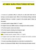 ATI MED SURG PROCTORED EXAM RETAKE 2024 ACTUAL EXAM Questions and Answers (2024 / 2025) Updated Latest (Verified Answers)