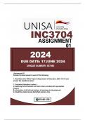 INC4804 ASSIGNMENT 01 DUE DATE: 17 June 2024.Unique number 557980
