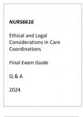(Capella) NURS6616 Ethical & Legal Considerations in Care Coordinations Final Exam Guide Q & A 2024.