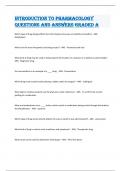 Introduction to Pharmacology Questions and Answers Graded A