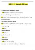 BIOD 151 Module 3 Exam UPDATED 2024 Biod151 M3 Exam Questions and Answers &lpar;2024 &sol; 2025&rpar; Updated Latest &lpar;Verified Answers&rpar;