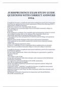 JURISPRUDENCE EXAM STUDY GUIDE QUESTIONS WITH CORRECT ANSWERS 2024.
