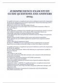 JURISPRUDENCE EXAM STUDY GUIDE QUESTIONS AND ANSWERS 2024.