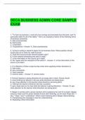 DECA BUSINESS ADMIN CORE SAMPLE EXAM QUESTIONS AND ANSWERS -GRADED A