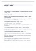 ABRET ASAP QUESTIONS AND ANSWERS GRADED A&plus;