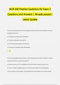 NUR 340 Practice Questions for Exam 2 Questions and Answers | Already passed |  Latest Update