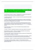 A1 - Business Administration Core Exam &lpar;18-19&rpar; Questions and Answers -Graded A