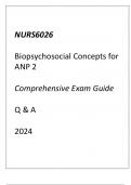 (Capella) NURS6026 Biopsychosocial Concepts for ANP 2 Comprehensive Exam Guide Q & A 2024