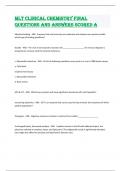 MLT Clinical Chemistry Final Questions and Answers scored A