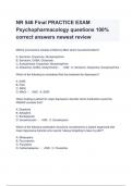NR 546 Final PRACTICE EXAM Psychopharmacology questions 100% correct answers newest review
