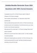 SideBar&sol;NewBar Bartender Exam 2024 Questions with 100&percnt; Correct Answers