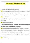New Jersey DMV Written Test 2024 Questions and Answers 2024 / 2025 (Verified Answers by Expert)