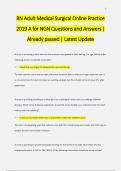 RN Adult Medical Surgical Online Practice  2019 A for NGN Questions and Answers |  Already passed | Latest Update 