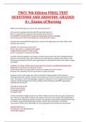 TNCC 9th Edition FINAL TEST QUESTIONS AND ANSWERS & Rationale. GRADED A+, Exams of Nursing