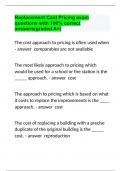 Replacement Cost Pricing exam questions with 100% correct answers(graded A+).