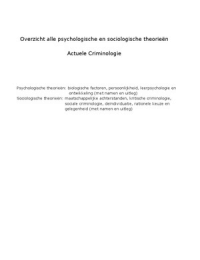 Overzicht theorie&euml;n Actuele Criminologie