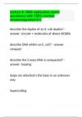 lecture 8- DNA replication exam questions with 100% correct answers(graded A+).