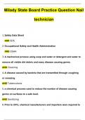 Milady State Board Practice Question Nail technician Updated 2024 Questions and Answers 2024 &sol; 2025 &lpar;Verified Answers by Expert&rpar;
